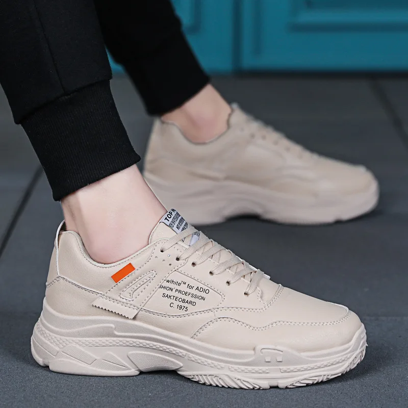Thick Sole Leather Sneakers Men Black Beige White Sneakers Street Fashion Men Shoes Leather Shoes Male Casual Designer Shoes
Thick Sole Leather Sneakers Men Black Beige White Sneakers Street Fashion Men Shoes Leather Shoes Male Casual Designer Shoes