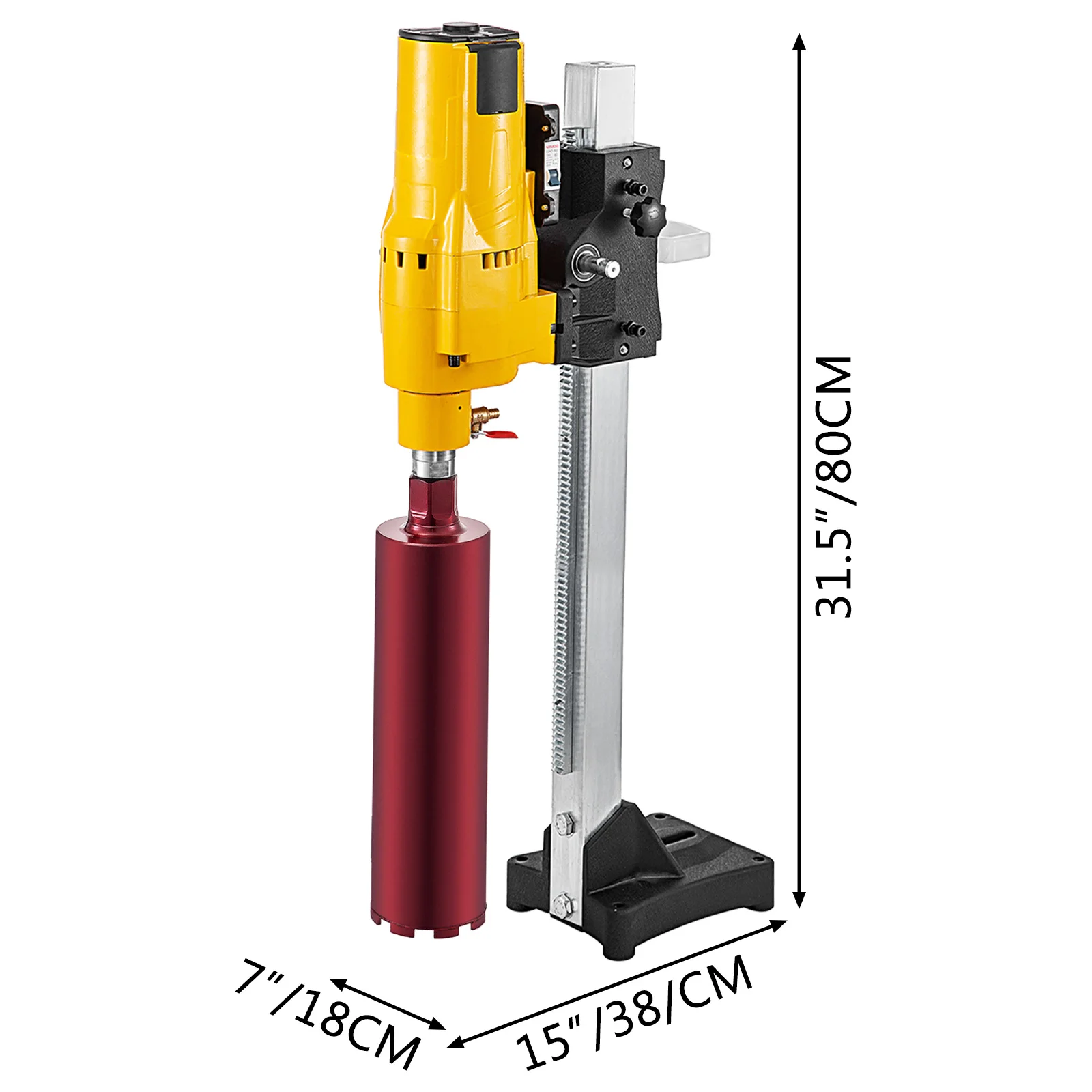 VEVOR 8 Inch Diamond Core Drilling Machine 3980W 750r/min Diamond Core Drill Rig with Stand Wet Dry Core Drill Rig
VEVOR 8 Inch Diamond Core Drilling Machine 3980W 750r/min Diamond Core Drill Rig with Stand Wet Dry Core Drill Rig
