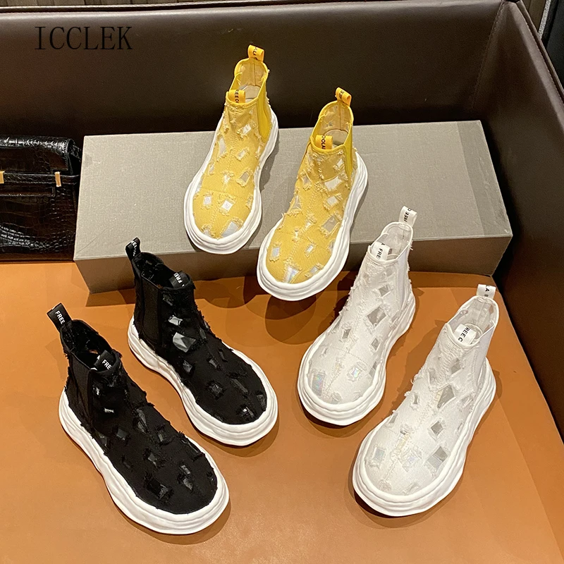 Hollow Canvas Women's Martin Boots Thin Breathable 2021 New Spring Autumn Single Boots Platform Shoes for Women Boots
Hollow Canvas Women's Martin Boots Thin Breathable 2021 New Spring Autumn Single Boots Platform Shoes for Women Boots