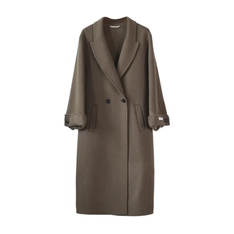 Classic double-breasted lace-up woolen coat women's mid-length women's double-sided woolen coat women
Classic double-breasted lace-up woolen coat women's mid-length women's double-sided woolen coat women