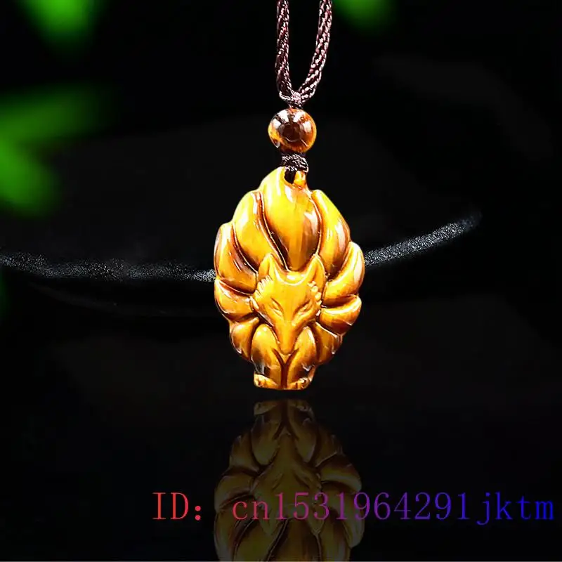 Tiger Eye Nine Tailed Fox Pendant Carved Jewelry Necklace Charm Natural Gifts Chinese Fashion Jade Amulet Gemstone Jadeite
Tiger Eye Nine Tailed Fox Pendant Carved Jewelry Necklace Charm Natural Gifts Chinese Fashion Jade Amulet Gemstone Jadeite