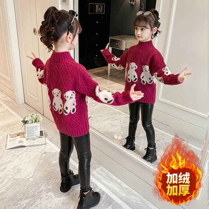 Girls' sweaters 2021 new children's knitted sweaters diamond plaid cartoon bear children's warm sweater kids winter clothes
Girls' sweaters 2021 new children's knitted sweaters diamond plaid cartoon bear children's warm sweater kids winter clothes