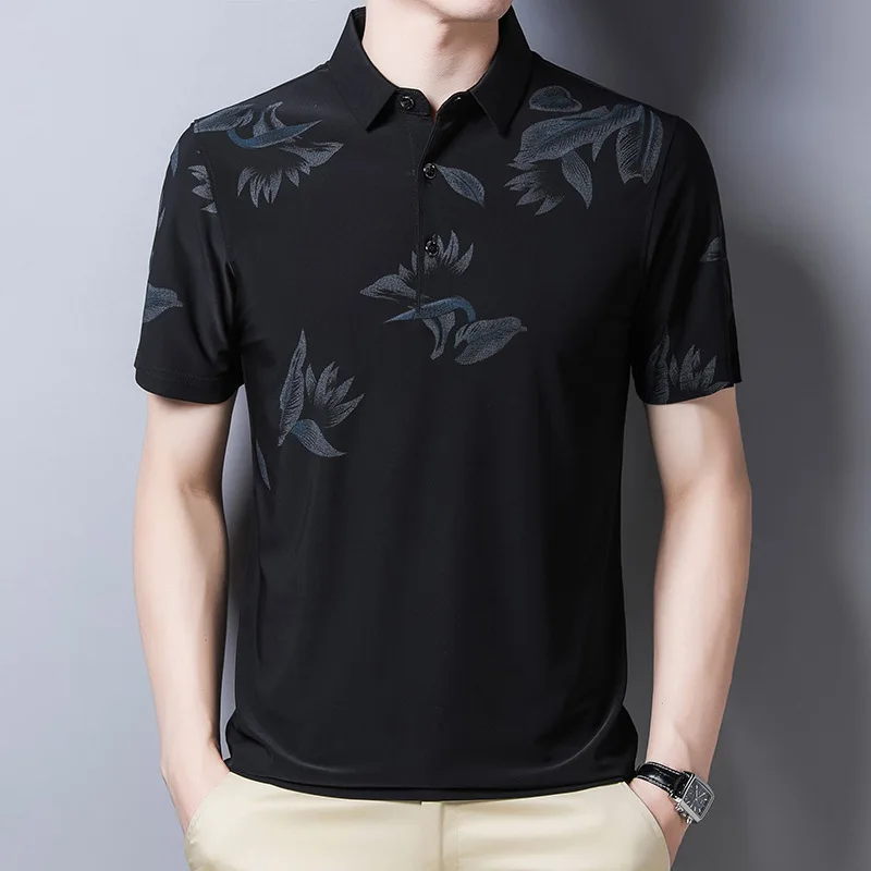 Middle-aged and young business men's short-sleeved POLO shirt summer ice silk casual lapel middle-aged half-sleeve polo shirt
Middle-aged and young business men's short-sleeved POLO shirt summer ice silk casual lapel middle-aged half-sleeve polo shirt