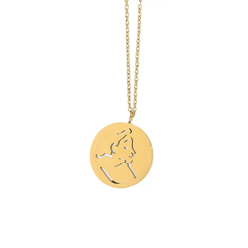 Hellolook Vintage Women Portrait Round Pendant Necklace 18K Gold Plated Stainless Steel Hollow Face Pendant Choker Necklace
Hellolook Vintage Women Portrait Round Pendant Necklace 18K Gold Plated Stainless Steel Hollow Face Pendant Choker Necklace