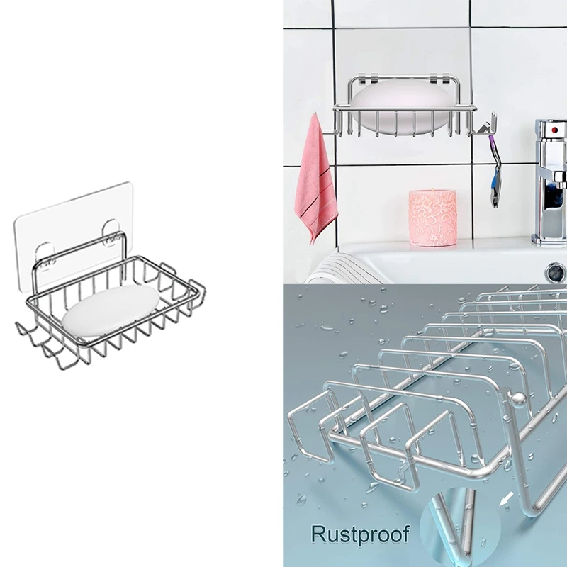 Настенный держатель для мыла и душа с 4 крючками, серебристый настенный держатель для мыла из нержавеющей стали на клейкой основе
Настенный держатель для мыла и душа с 4 крючками, серебристый настенный держатель для мыла из нержавеющей стали на клейкой основе