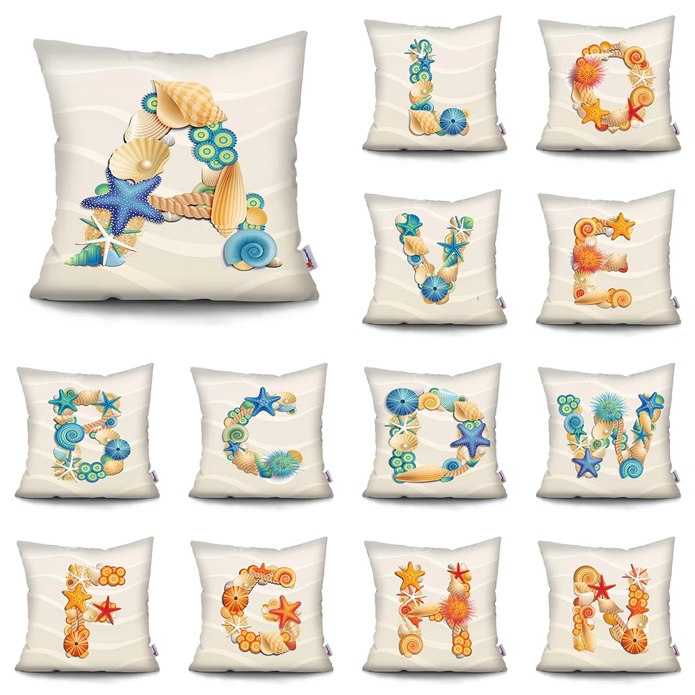 Cute Cartoon shell English letter cushion cover Summer beach Home Decoration Pillowcase Double-sided printing cushion covers
Cute Cartoon shell English letter cushion cover Summer beach Home Decoration Pillowcase Double-sided printing cushion covers