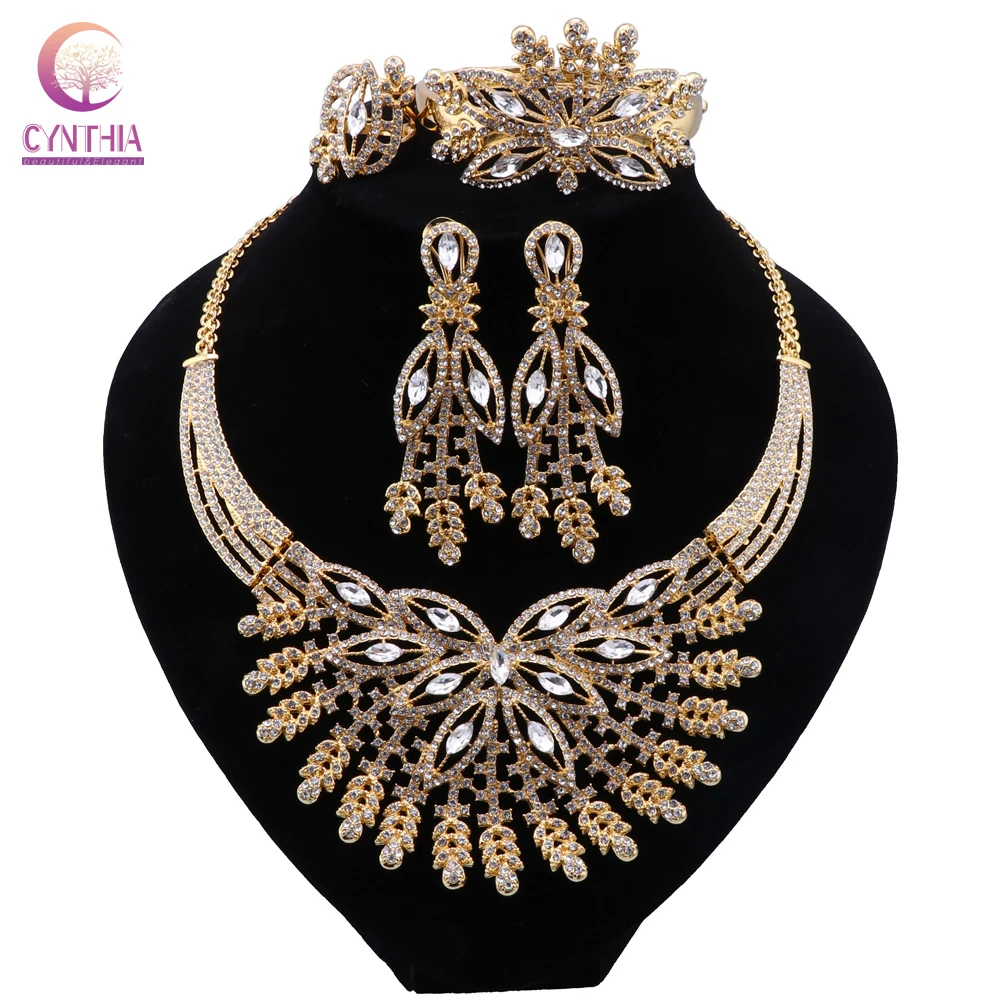 CYNTHIA Gold Color Jewelry Sets Women Necklace Earrings Dubai African Indian Bridal Accessory Leaves Shape Jewelry Sets
CYNTHIA Gold Color Jewelry Sets Women Necklace Earrings Dubai African Indian Bridal Accessory Leaves Shape Jewelry Sets