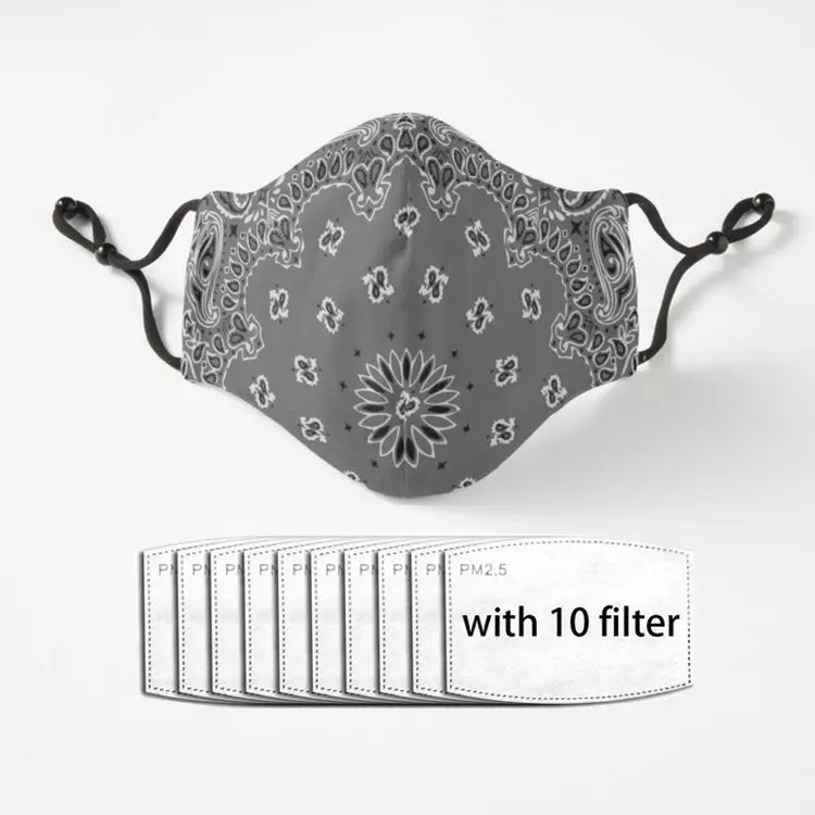 Классическая стильная маска-Бандана серая версия унисекс Регулируемая Роскошная маска для лица из полиэстера с фильтром маски 
Классическая стильная маска-Бандана серая версия унисекс Регулируемая Роскошная маска для лица из полиэстера с фильтром маски