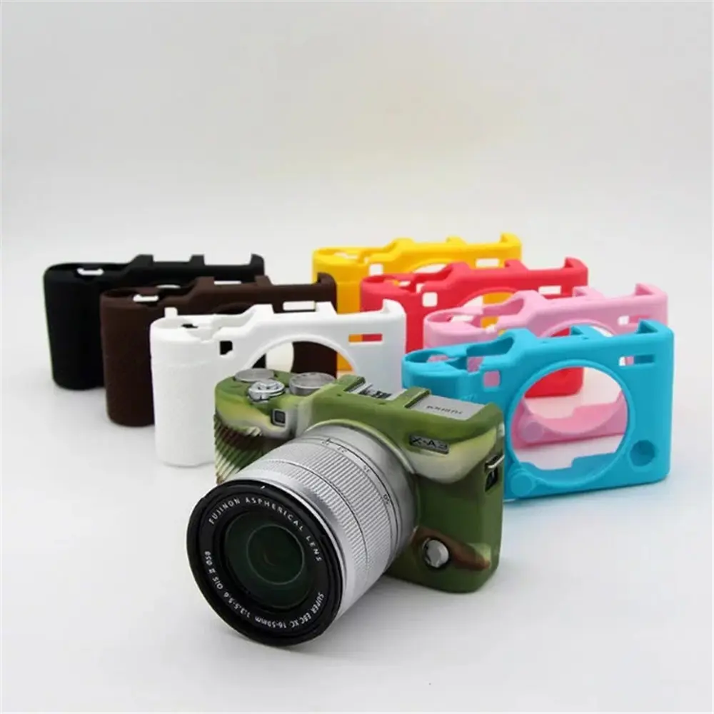 Черный/серый/розовый/зеленый новый силиконовый чехол для камеры Fuji FujiFilm X A3 XA3