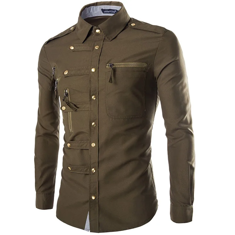 2020 New Men's Long Sleeve Shirt Military Style Fashion Cool Trend Snap Slim Shirt Casual Workwear Top Casual Shirts
2020 New Men's Long Sleeve Shirt Military Style Fashion Cool Trend Snap Slim Shirt Casual Workwear Top Casual Shirts