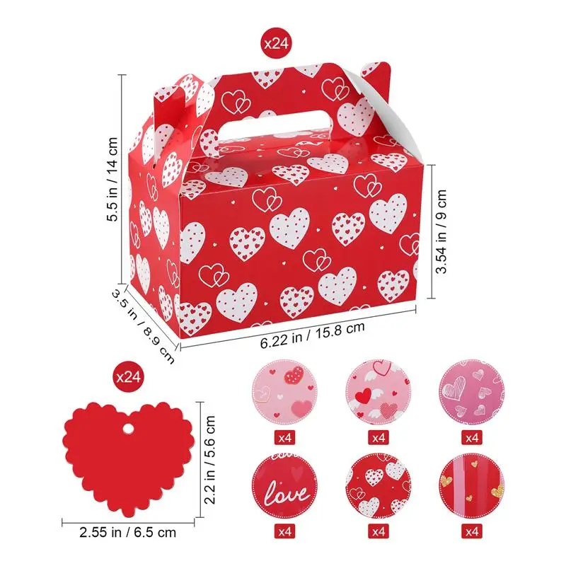 24pcs Party Treat Boxes Fashion Gift Boxes Cookie Holders Candy Boxes With Heart-Shaped Cards For Valentine'S Day Party Festival
24pcs Party Treat Boxes Fashion Gift Boxes Cookie Holders Candy Boxes With Heart-Shaped Cards For Valentine'S Day Party Festival