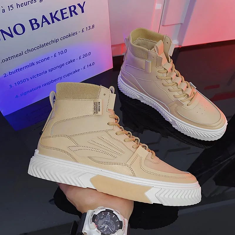 Men's Skateboard Shoes Fashion Leather Breathable High-Top Shoes Outdoor Sport Platform Casual Shoes All-match Men Sneakers
Men's Skateboard Shoes Fashion Leather Breathable High-Top Shoes Outdoor Sport Platform Casual Shoes All-match Men Sneakers