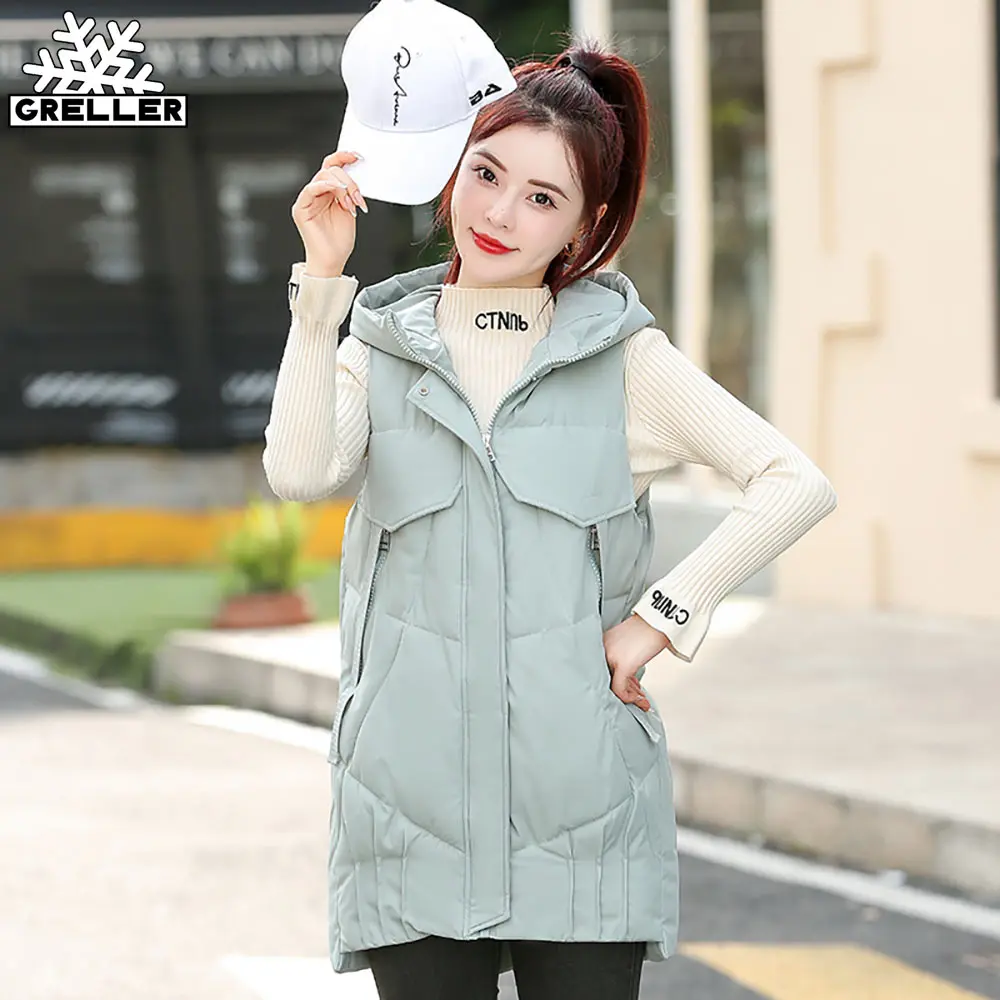 GRELLER 2021 New Winter Women Vest Coat Solid Hooded Sleeveless Thicken Warm Cotton Padded Vest Coat Female Winter Waistcoat
GRELLER 2021 New Winter Women Vest Coat Solid Hooded Sleeveless Thicken Warm Cotton Padded Vest Coat Female Winter Waistcoat