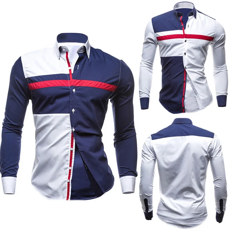 Men Shirt Stylish Slim Fit Long Sleeve Turn-down Collar Patchwork Male Formal Casual Office Lapel Streetwear Tops
Men Shirt Stylish Slim Fit Long Sleeve Turn-down Collar Patchwork Male Formal Casual Office Lapel Streetwear Tops