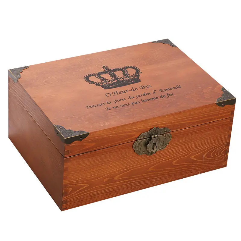 Engraving Crown household collection wooden box retro with lock jewelry organizer box desktop storage box sundries box
Engraving Crown household collection wooden box retro with lock jewelry organizer box desktop storage box sundries box