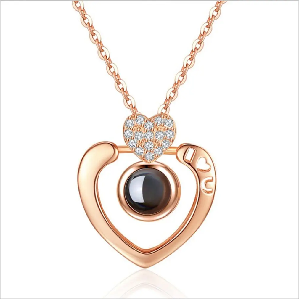 Alloy Love Pendant 100 Languages I Love You Shaking Sounds with Projection Clavicle Chain Sweater Necklace
Alloy Love Pendant 100 Languages I Love You Shaking Sounds with Projection Clavicle Chain Sweater Necklace