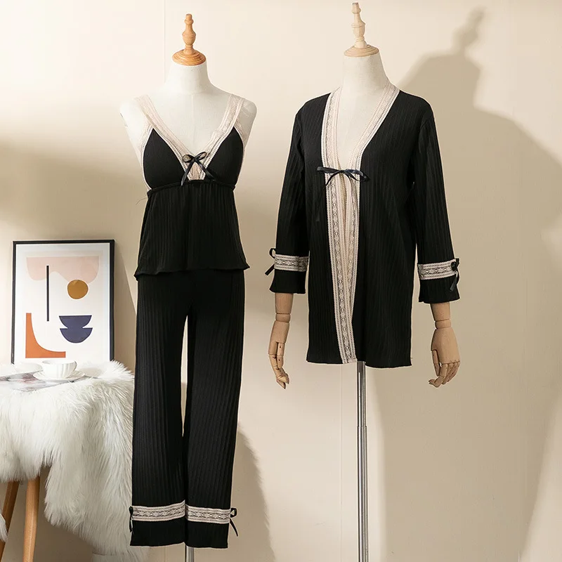 Cotton Pajamas Set Sexy 3PCS Sleepwear Women Pijamas Kimono Robe Gown Soft Nightwear Loungewear Spring New Lingerie Sets
Cotton Pajamas Set Sexy 3PCS Sleepwear Women Pijamas Kimono Robe Gown Soft Nightwear Loungewear Spring New Lingerie Sets