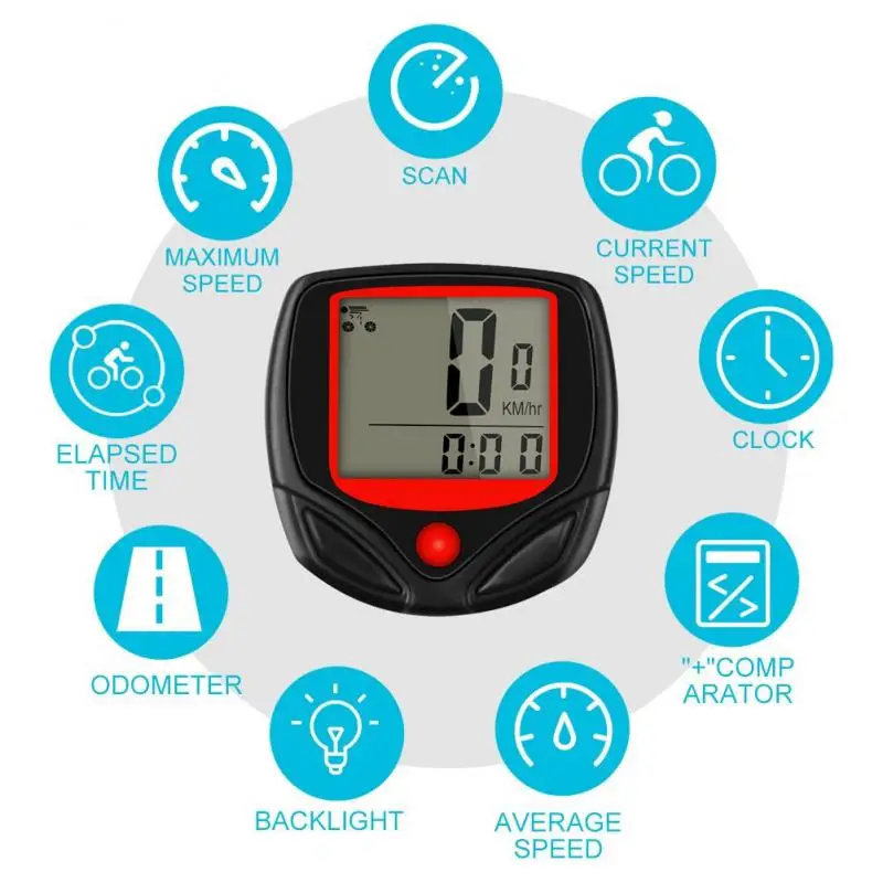 Bicycle Computer Waterproof MTB Bike Odometer Stopwatch Speedometer LED Digital Rate Mileage Recording Bicycle Accessories
Bicycle Computer Waterproof MTB Bike Odometer Stopwatch Speedometer LED Digital Rate Mileage Recording Bicycle Accessories