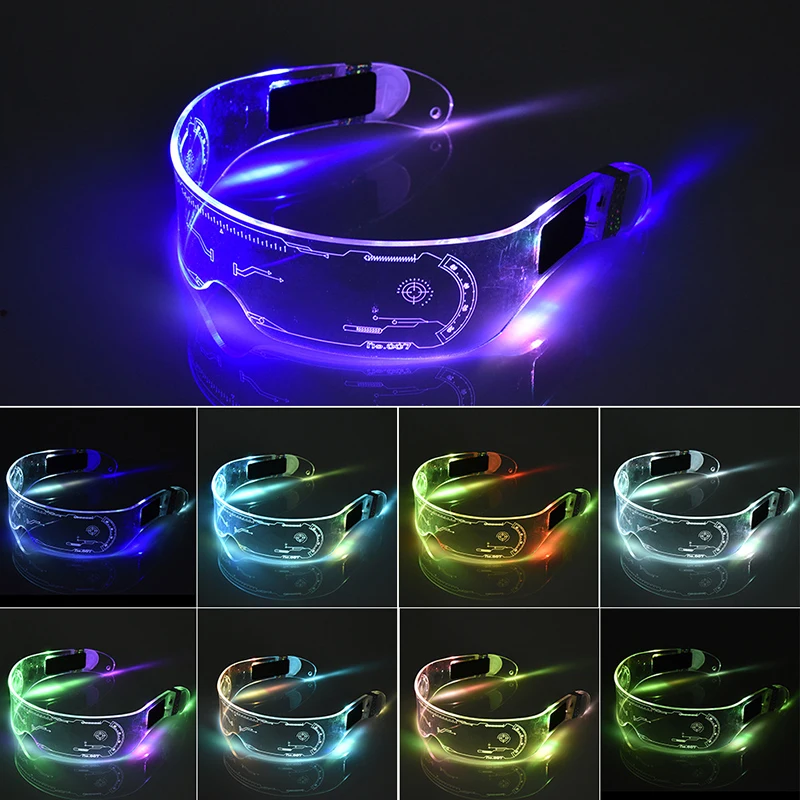 Colorful LED Luminous Glasses Futuristic Electronic Visor Glasses Light Up Glasses Prop for Halloween Party Festival Performance
Colorful LED Luminous Glasses Futuristic Electronic Visor Glasses Light Up Glasses Prop for Halloween Party Festival Performance