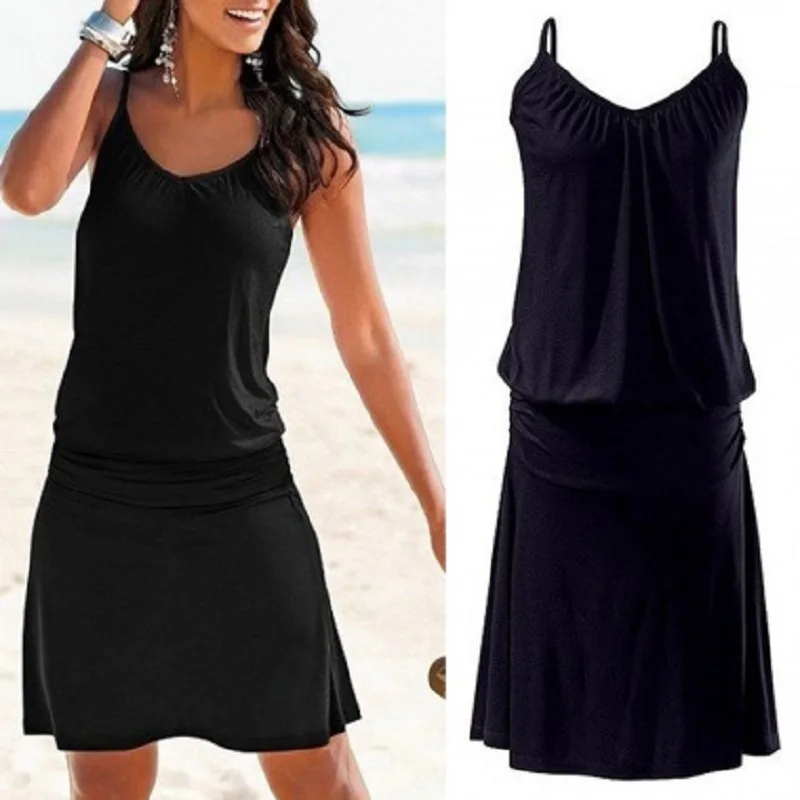 Women's Dress Summer Loose Printed Wavy Pattern Beach New Style Casual Sleeveless Sexy Female Short Dress
Women's Dress Summer Loose Printed Wavy Pattern Beach New Style Casual Sleeveless Sexy Female Short Dress