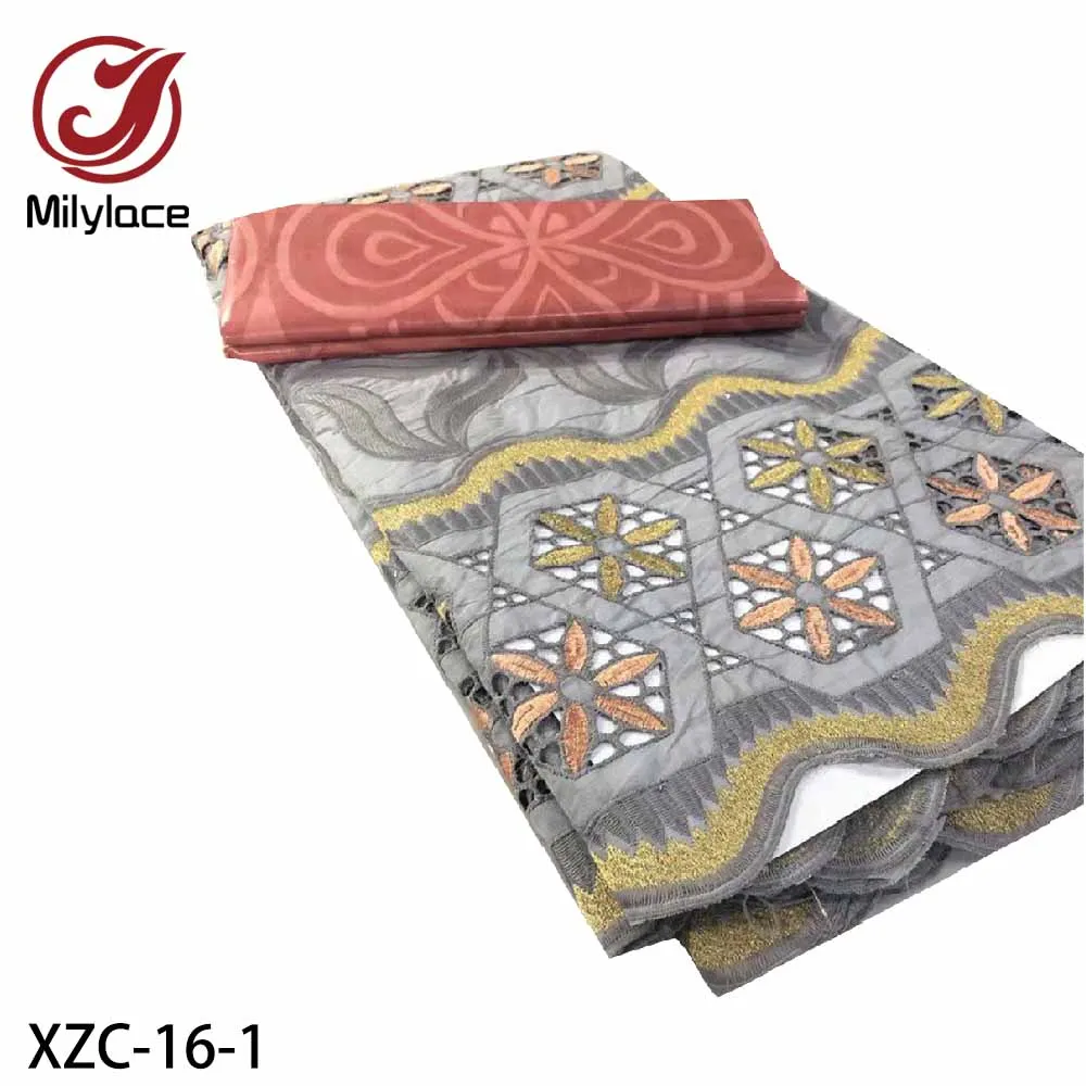 Milylace Guinea Bazin Rihce Brode Fabric with 100% Cotton Swiss Lace Fabric 2.5+2.5yards/lot for Dress XZC-16
Milylace Guinea Bazin Rihce Brode Fabric with 100% Cotton Swiss Lace Fabric 2.5+2.5yards/lot for Dress XZC-16