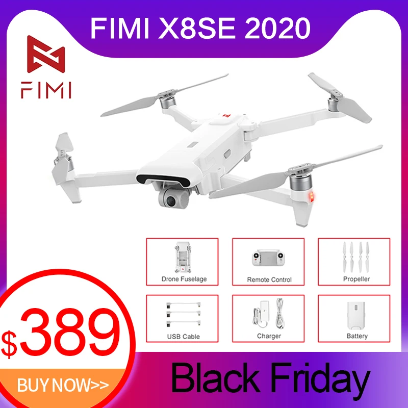 Дрон FIMI X8 SE 2020, радиус 8км, камера 4К на трёхосевом подвесе, GPS, FPV, максимальное время полёта 35мин, дистанционное управление
Дрон FIMI X8 SE 2020, радиус 8км, камера 4К на трёхосевом подвесе, GPS, FPV, максимальное время полёта 35мин, дистанционное управление