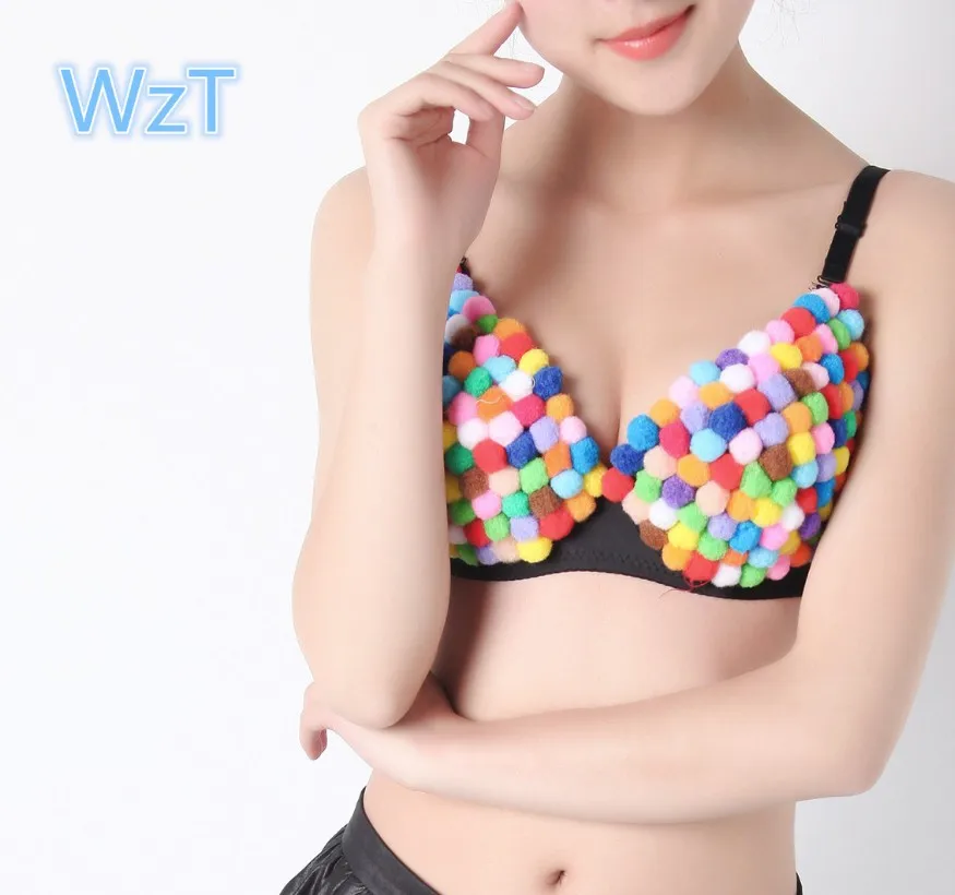 New Rainbow Soft Yarn Ball Belly Bra Clubwear Women Sequin Bras Stage Performance Sexy Female Pole Dancing Dance Wear
New Rainbow Soft Yarn Ball Belly Bra Clubwear Women Sequin Bras Stage Performance Sexy Female Pole Dancing Dance Wear