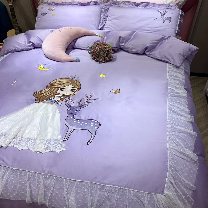 2021 Luxury 600TC Cotton Princess Skirt Bedding Set lace Embroidery Duvet Cover Bed Sheet Pillowcases Twin Queen Size 4Pcs
2021 Luxury 600TC Cotton Princess Skirt Bedding Set lace Embroidery Duvet Cover Bed Sheet Pillowcases Twin Queen Size 4Pcs
