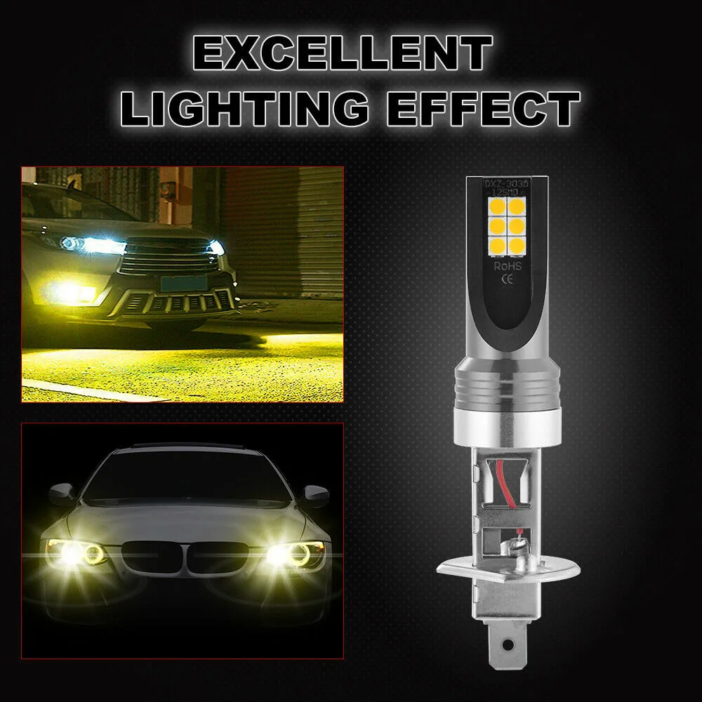 2pcs 12-SMD H1 LED Headlight Kit Fog Light Bulb 3000K Driving DRL Yellow 200W 12000LM Car Accessories Light Bulbs
2pcs 12-SMD H1 LED Headlight Kit Fog Light Bulb 3000K Driving DRL Yellow 200W 12000LM Car Accessories Light Bulbs