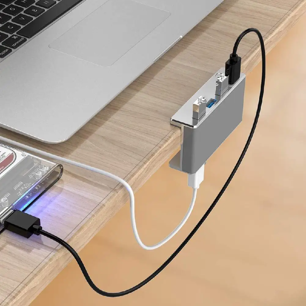 For Clamp Hub USB 3.0 4-port Hub Transforms Silver Aluminum Alloy Data Cable
For Clamp Hub USB 3.0 4-port Hub Transforms Silver Aluminum Alloy Data Cable