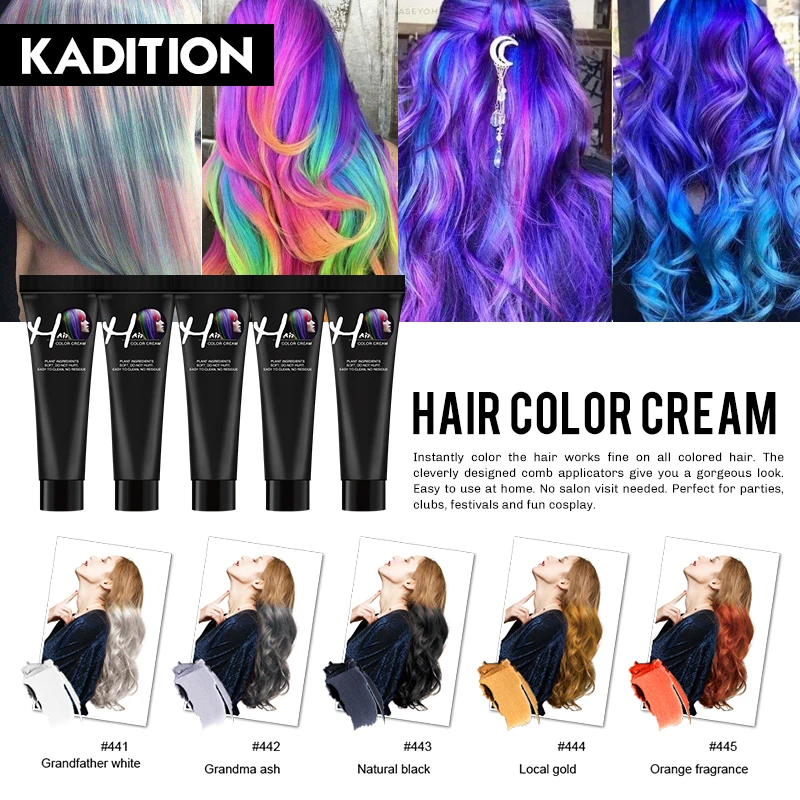 KADITION новинка в стиле панк 9 цветов салонная краска для волос крем тушь ресниц