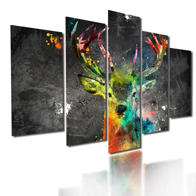 Hd Print Abstract Animal Canvas Painting Five-Piece Set Colorful Wall Art Antelope Poster Living Room Home Decoration No Frame
Hd Print Abstract Animal Canvas Painting Five-Piece Set Colorful Wall Art Antelope Poster Living Room Home Decoration No Frame