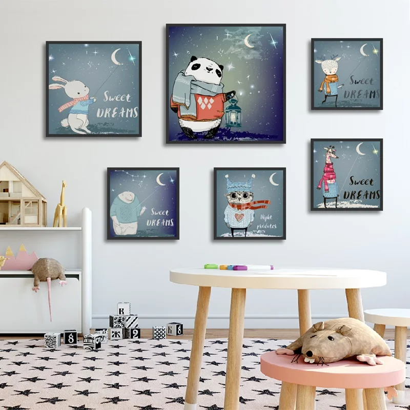 Lovely Cartoon Hanging Wall Art Animals Night Sky Canvas Art Posters And Prints Wall Picture For Living Room Kid Bedroom
Lovely Cartoon Hanging Wall Art Animals Night Sky Canvas Art Posters And Prints Wall Picture For Living Room Kid Bedroom