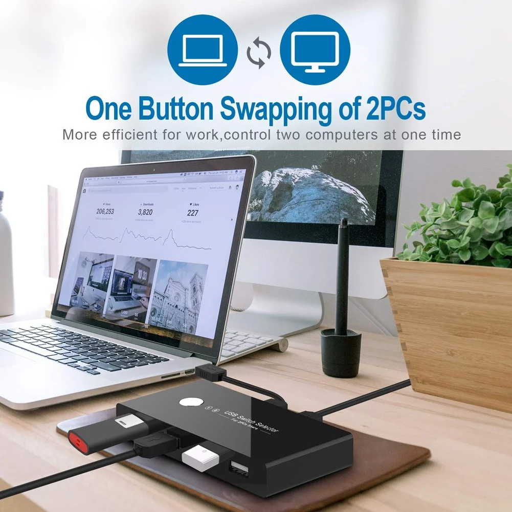 USB Switch Selector, USB 2.0 KVM Switch for 2 Computers Sharing 4 USB Devices Peripheral Switcher Hub for Keyboard
USB Switch Selector, USB 2.0 KVM Switch for 2 Computers Sharing 4 USB Devices Peripheral Switcher Hub for Keyboard