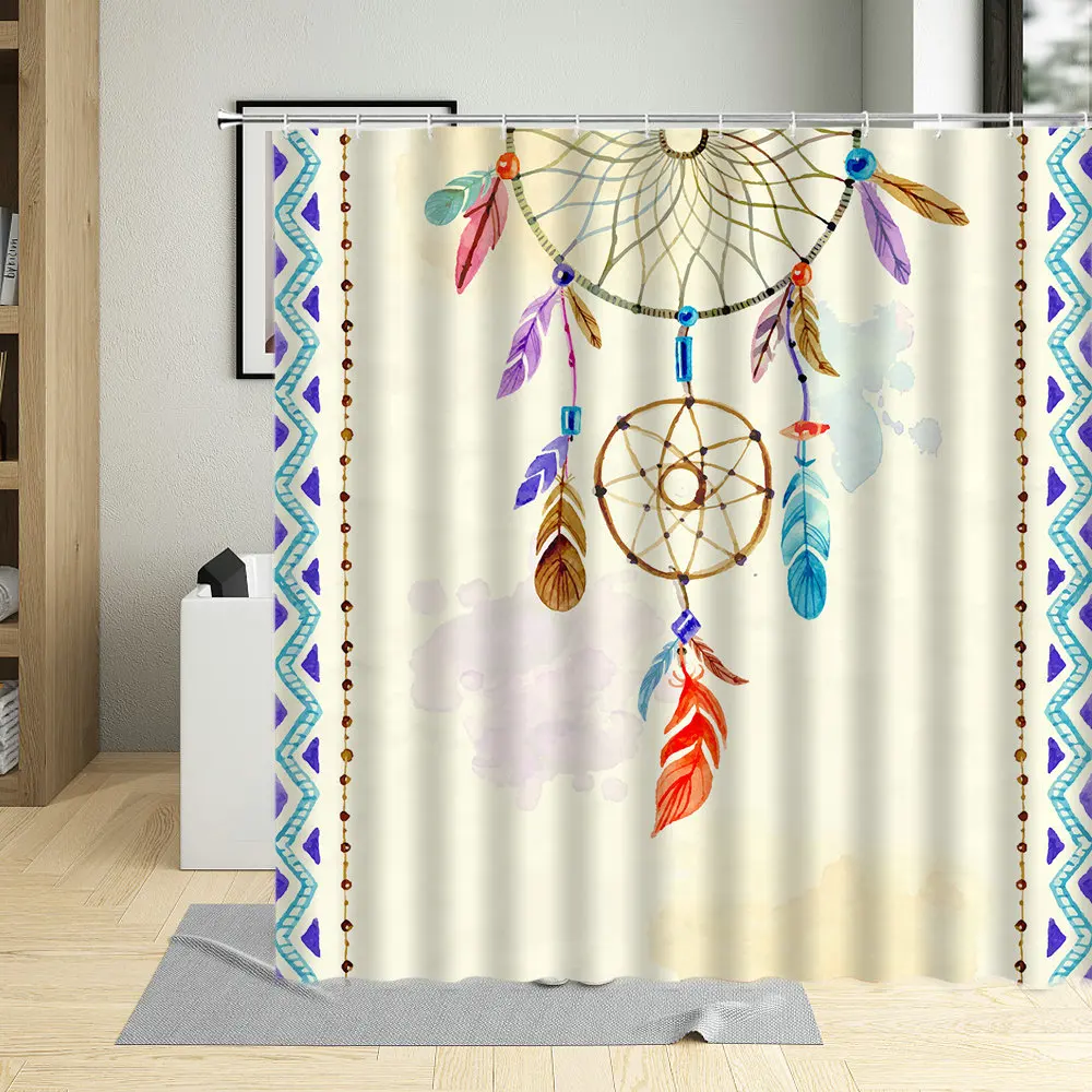 Nordic Miracille Dreamcatcher Pattern Bathroom Curtains Retro Dreamnet Feather Home Decor Bathtub Shower Curtain With Hooks
Nordic Miracille Dreamcatcher Pattern Bathroom Curtains Retro Dreamnet Feather Home Decor Bathtub Shower Curtain With Hooks