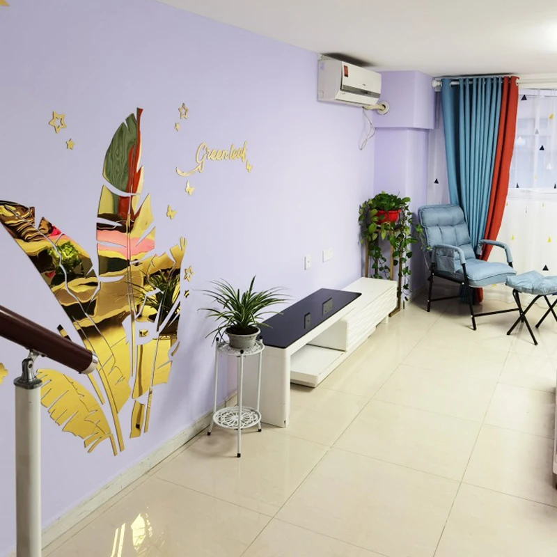 Green leaf Acrylic Mirror Wall stickers For Living room Banana tree Fashion 3d Mirror Leaves Home decor Window Art Decorations
Green leaf Acrylic Mirror Wall stickers For Living room Banana tree Fashion 3d Mirror Leaves Home decor Window Art Decorations