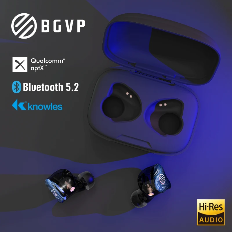 Внутриканальные наушники BGVP Q2S Bluetooth 5 2 TWS QCC3040 Qualcomm Knowles Hi-Fi съемный кабель |