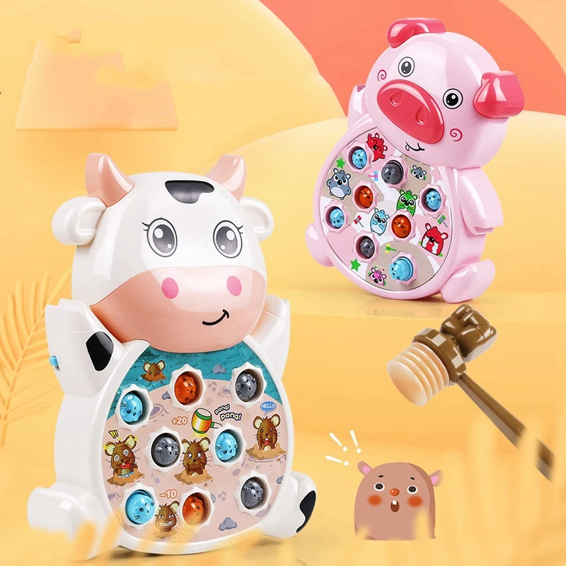 Children Cartoon Cow Animal Shape Electric Whack-A-Mole Toy Pounding Knocking Hamster Music Parent Kid Interactive
Children Cartoon Cow Animal Shape Electric Whack-A-Mole Toy Pounding Knocking Hamster Music Parent Kid Interactive
