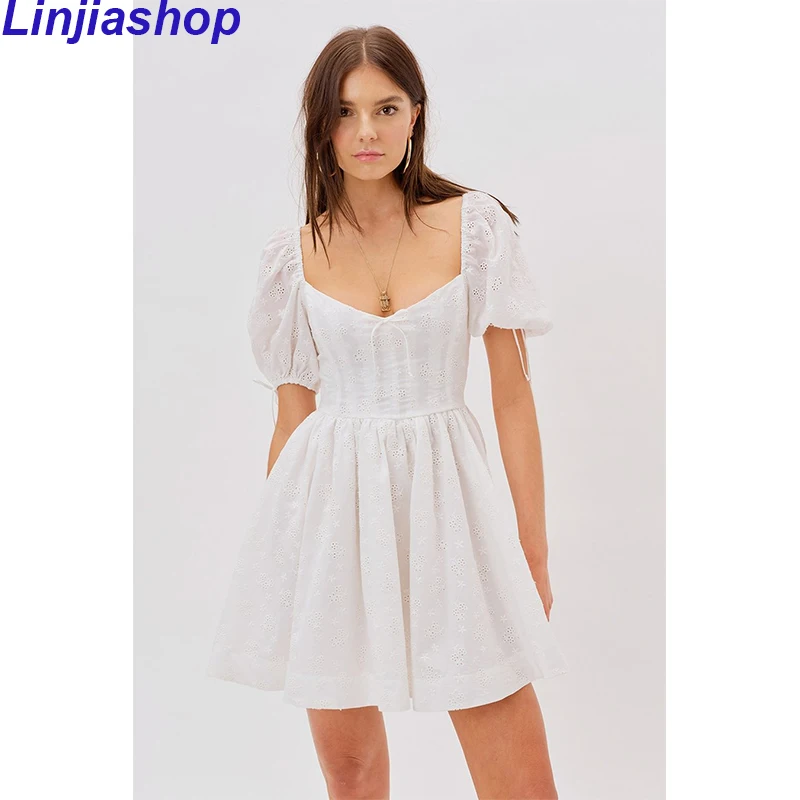 Summer Dress Women Indie Folk Vintage England Style Fashion Square Collar Puff Sleeve Sexy Cotton Mini Dress Femme Vestidos
Summer Dress Women Indie Folk Vintage England Style Fashion Square Collar Puff Sleeve Sexy Cotton Mini Dress Femme Vestidos
