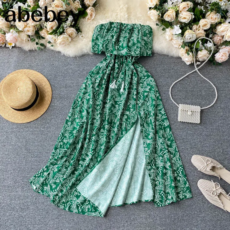 Beach Dresses For Women Sundress Summer Boho Floral Ruffles Sexy Strapless Ladies Holiday Bohemian Slash Neck Long Green Dress
Beach Dresses For Women Sundress Summer Boho Floral Ruffles Sexy Strapless Ladies Holiday Bohemian Slash Neck Long Green Dress