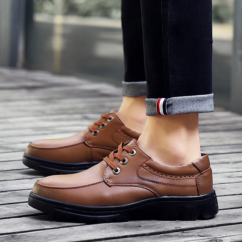 2019 Luxury Men High Quality Business Casual Shoes Men's Outdoor Sports Male Breathable First Layer Leather | Обувь