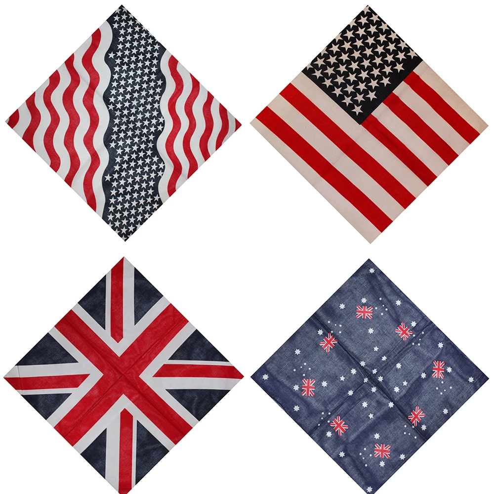 Бандана-шарф для мужчин и женщин, хлопковая квадратная повязка на голову с национальным флагом, аксессуары для волос 
Бандана-шарф для мужчин и женщин, хлопковая квадратная повязка на голову с национальным флагом, аксессуары для волос