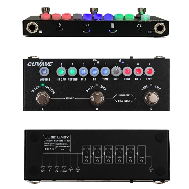 Cuvave Cube Baby Multi Effects Pedal with 8 Ir Cabinet Simulation with Reverb Delay Chorus Phaser Tremolo Effect
Cuvave Cube Baby Multi Effects Pedal with 8 Ir Cabinet Simulation with Reverb Delay Chorus Phaser Tremolo Effect