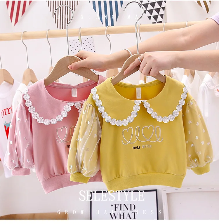 Baby Girls Sweet Lace Sweater 2020 New Autumn Fashion Baby Girl Lapel Cute Shirt Children's Clothing Kids Long Sleeve Cotton
Baby Girls Sweet Lace Sweater 2020 New Autumn Fashion Baby Girl Lapel Cute Shirt Children's Clothing Kids Long Sleeve Cotton