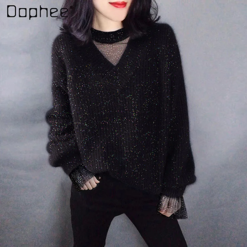 Women's Loose Fashion Fur Black Round Neck Knit Pullover 2021 Autumn Harajuku Women's New Woman Winter Long Sleeve Sweaters
Women's Loose Fashion Fur Black Round Neck Knit Pullover 2021 Autumn Harajuku Women's New Woman Winter Long Sleeve Sweaters