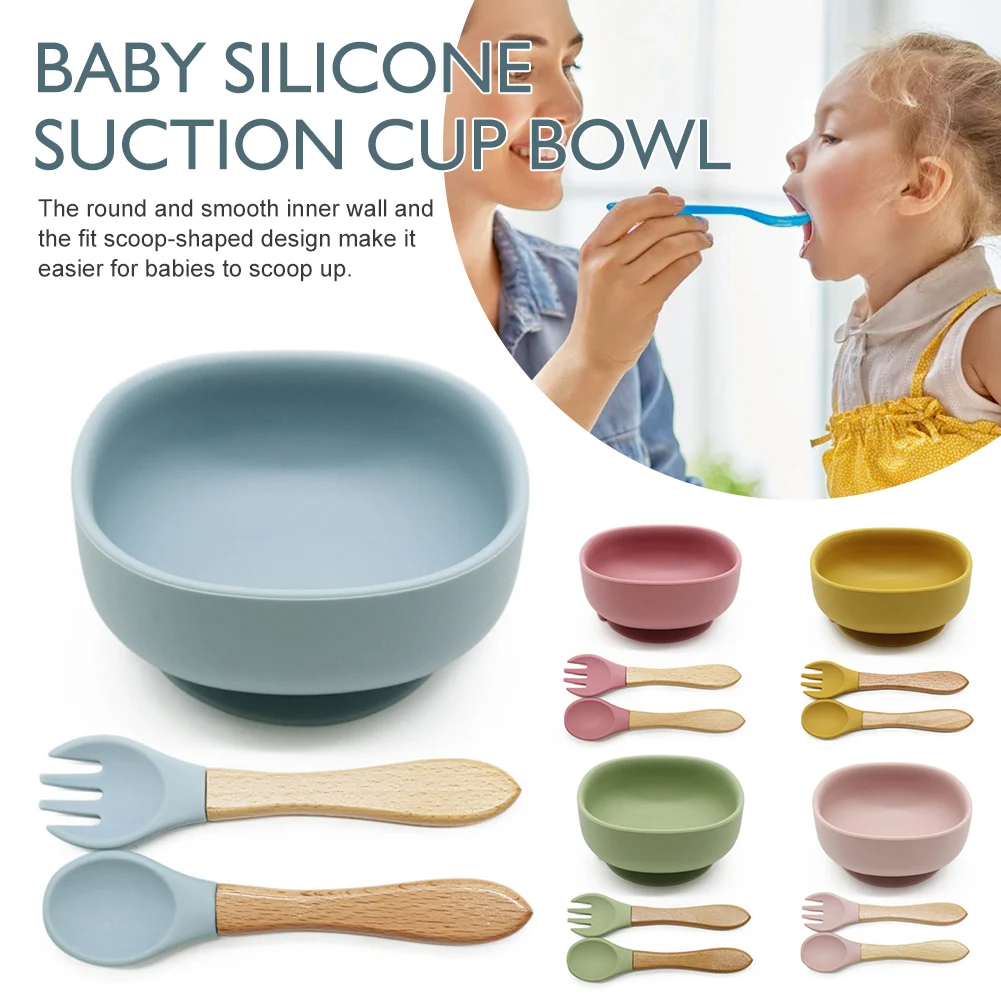 Silicone Baby Suction Bowl With Spoon And Fork Set Non-Slip Microwave/Dish Washer Safe Baby Feeding Supplies Dropshipping
Silicone Baby Suction Bowl With Spoon And Fork Set Non-Slip Microwave/Dish Washer Safe Baby Feeding Supplies Dropshipping