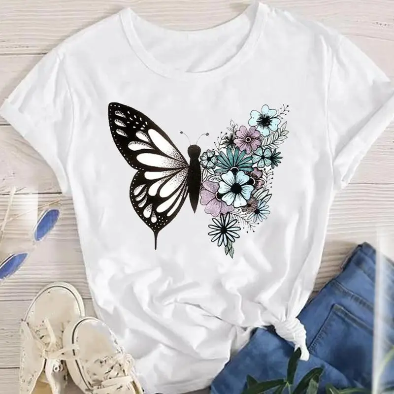 Футболка женская с коротким рукавом, модная мультяшная одежда с принтом бабочки, топ с графическим принтом 90-х
Футболка женская с коротким рукавом, модная мультяшная одежда с принтом бабочки, топ с графическим принтом 90-х