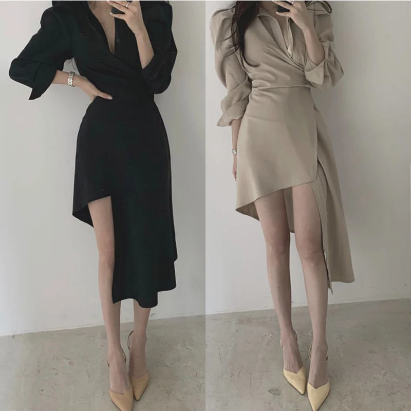 Women Irregular Length Dress Lapel Single-Breasted Waist Mid-Length Design Long and Short Skirt for 2021 New Fashion HSJ88
Women Irregular Length Dress Lapel Single-Breasted Waist Mid-Length Design Long and Short Skirt for 2021 New Fashion HSJ88