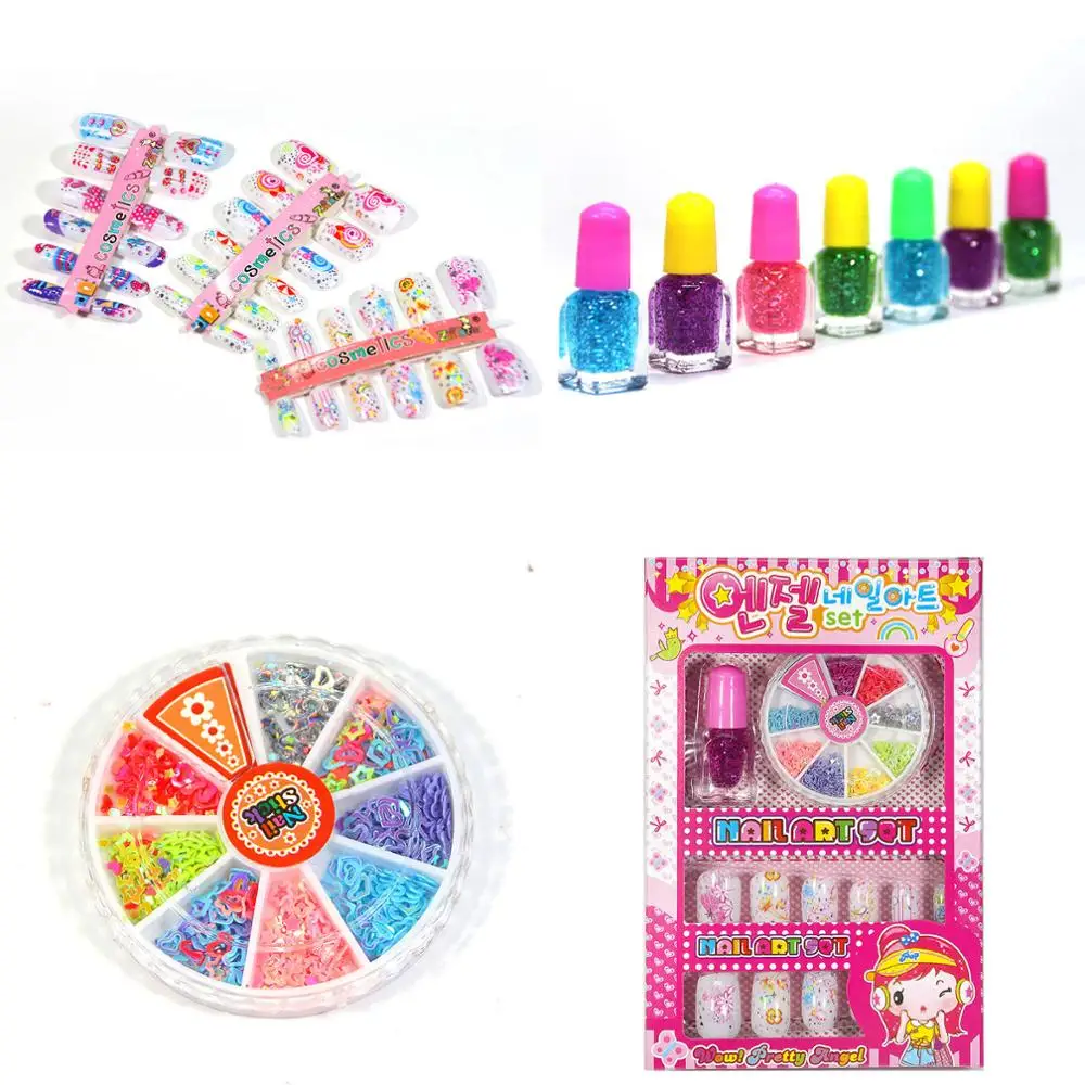 Наклейки для ногтей в виде принцессы набор игрушек животные медведь лак игрушки