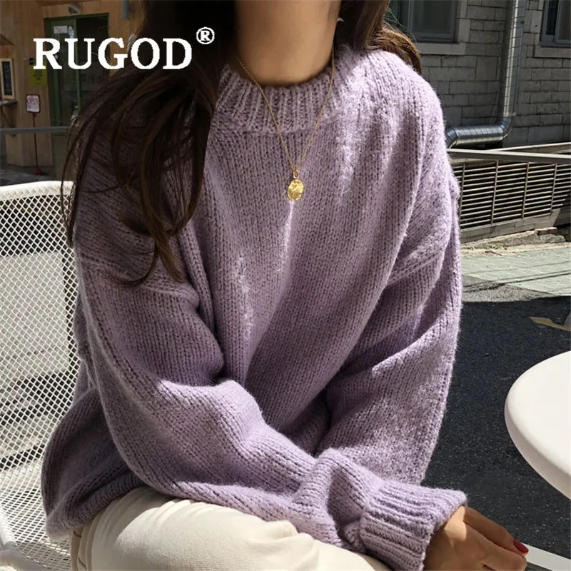 RUGOD Soft Mohair Sweater Women Fashion Fresh Purple Green O Neck Long Sleeve Pullover Casual Knitted Winter Sweater Pull Femme
RUGOD Soft Mohair Sweater Women Fashion Fresh Purple Green O Neck Long Sleeve Pullover Casual Knitted Winter Sweater Pull Femme